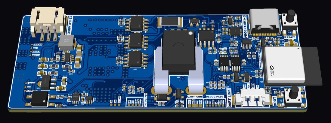 Control side — ESP32-C6, isolated sensing and programming chain