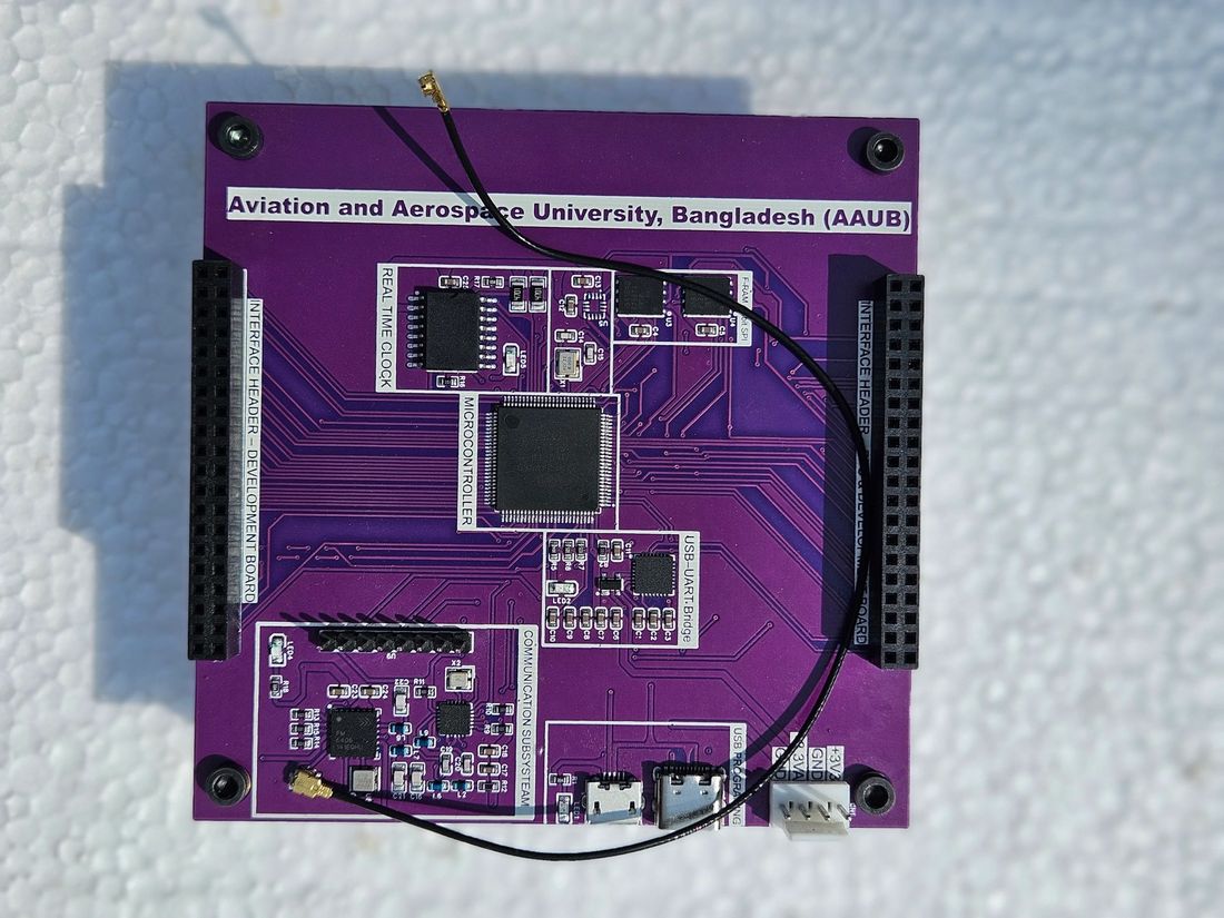 Fabricated and fully functional On-Board Computer (OBC) developed for the proposed 1U CubeSat