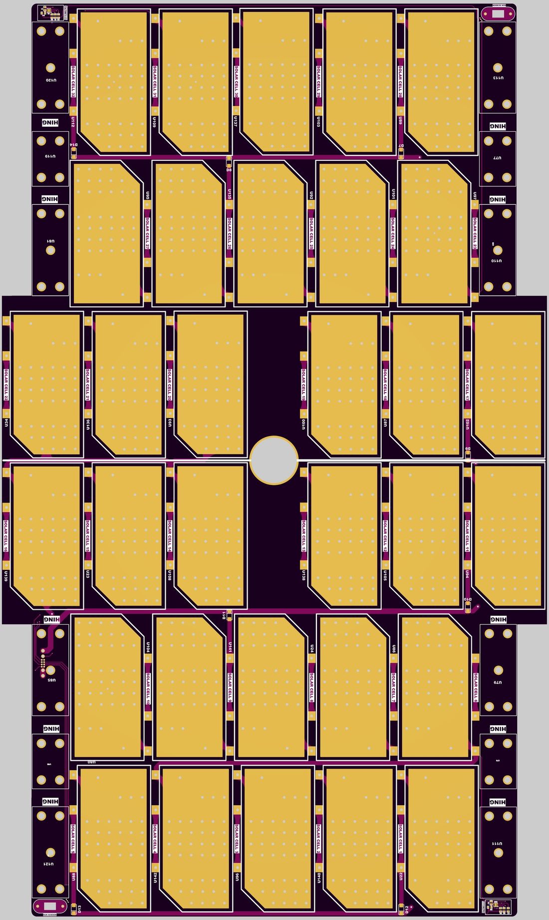 Deployable panel B (x2) — 32 cells, 4S8P, 500 x 300 mm, 9.64 V, 38.8 W each