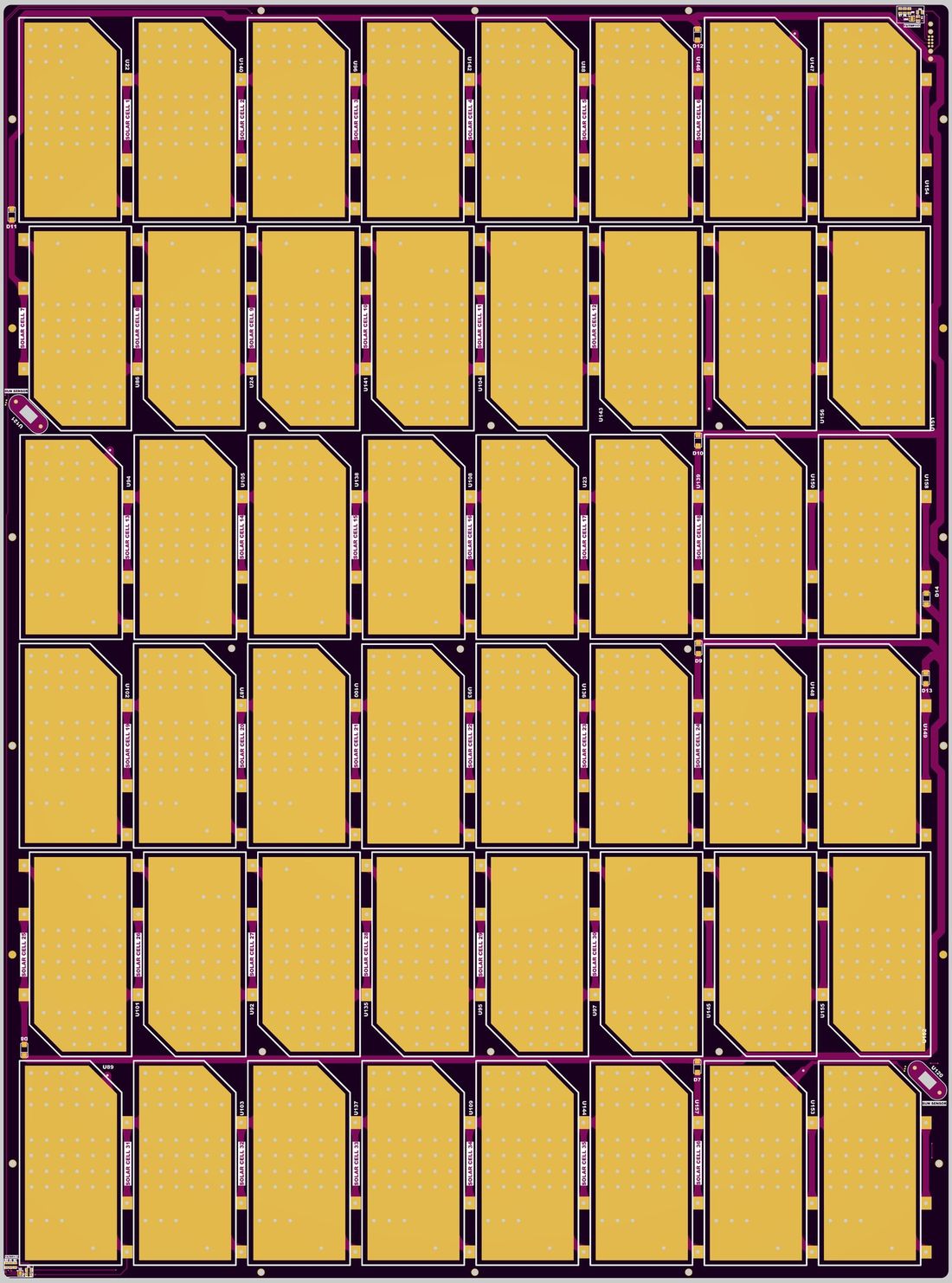 Fixed panel — 48 cells, 6S8P, 500 x 400 mm, 14.45 V, 58.1 W